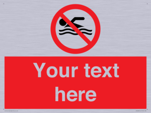 Custom No swimming prohibition Sign